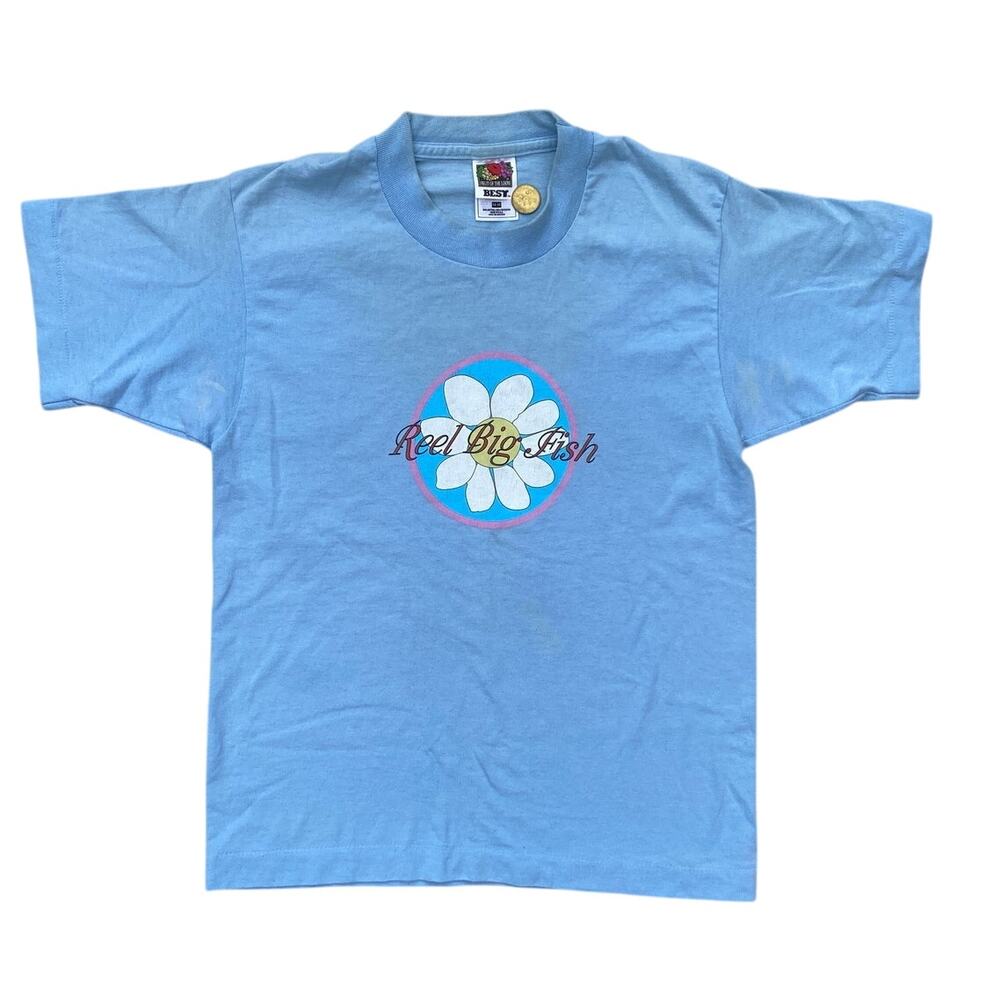 Vintage 90s Reel Big Fish Blue T-shirt Ska Punk Pop Band Baby Tee XS